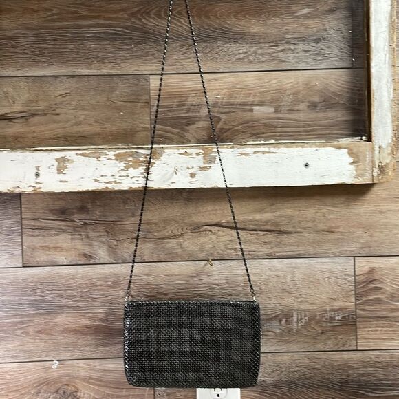 Marlo Mesh Black Evening Shoulder Bag with Black Chain Strap - Picture 7 of 8